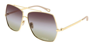 Chloé Aly Ch0278s Women Gold Oversize Sunglasses