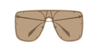 Alexander McQueen AM0313S unisex Gold Shield Sunglasses