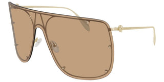 Alexander McQueen AM0313S unisex Gold Shield Sunglasses