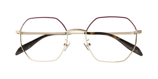 Alexander Mcqueen Am0338o Unisex Gold Round Eyeglasses