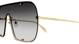 Alexander McQueen AM0362S unisex Gold Shield Sunglasses