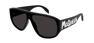 Alexander McQueen AM0386S men Black Shield Sunglasses