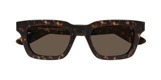 Alexander McQueen AM0392S men Havana Squared Sunglasses