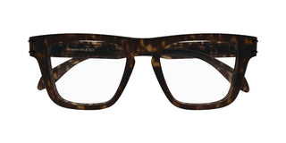 Alexander McQueen AM0400O men Havana Squared Eyeglasses