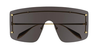 Alexander McQueen AM0412S unisex Gold Shield Sunglasses