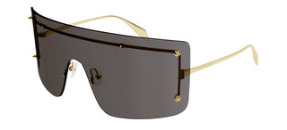 Alexander McQueen AM0412S unisex Gold Shield Sunglasses