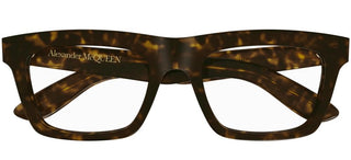 Alexander McQueen AM0423O men Havana Squared Eyeglasses