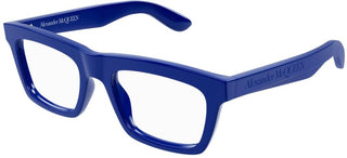 Alexander McQueen AM0423O men Blue Squared Eyeglasses