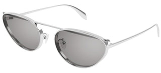 Alexander McQueen AM0424S women Silver Round Sunglasses