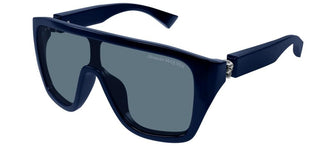 Alexander McQueen AM0430S men Blue Shield Sunglasses