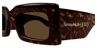 Alexander McQueen AM0433S women Havana Squared Sunglasses