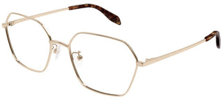 Alexander McQueen AM0437O women Gold Squared Eyeglasses