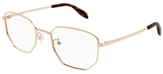 Alexander McQueen AM0438O men Gold Squared Eyeglasses