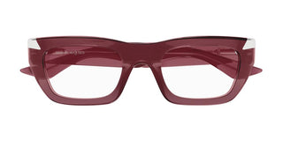 Alexander McQueen AM0444O unisex Red Squared Eyeglasses