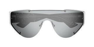 Alexander McQueen AM0447S unisex Silver Shield Sunglasses