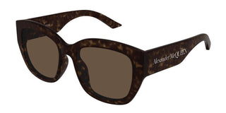 Alexander McQueen AM0451SA women Havana Butterfly Sunglasses