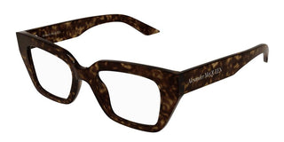 Alexander McQueen AM0453O women Havana Cat Eye Eyeglasses