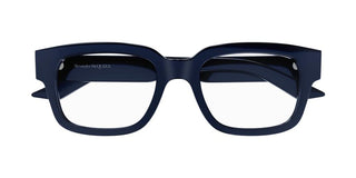 Alexander McQueen AM0454O men Blue Squared Eyeglasses