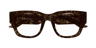 Alexander McQueen AM0455O women Havana Squared Eyeglasses