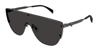 Alexander McQueen AM0457S men Ruthenium Shield Sunglasses