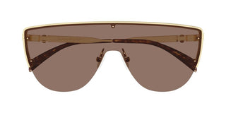 Alexander McQueen AM0457S men Gold Shield Sunglasses