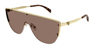 Alexander McQueen AM0457S men Gold Shield Sunglasses