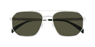 Alexander McQueen AM0458S men Silver Pilot Sunglasses