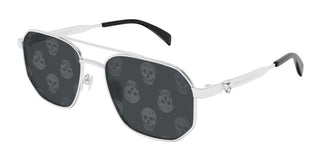 Alexander McQueen AM0458S men Silver Pilot Sunglasses