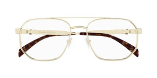 Alexander McQueen AM0459O men Gold Pilot Eyeglasses