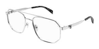 Alexander McQueen AM0459O men Silver Pilot Eyeglasses