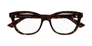 Alexander McQueen AM0461O women Havana Squared Eyeglasses