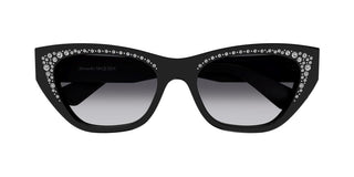 Alexander McQueen AM0465S women Black Cat Eye Sunglasses