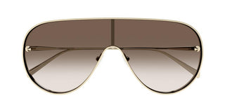 Alexander Mcqueen Am0481s Unisex Gold Shield Sunglasses