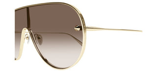 Alexander McQueen AM0481S unisex Gold Shield Sunglasses