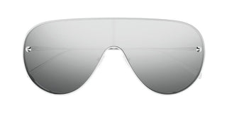 Alexander McQueen AM0481S unisex Silver Shield Sunglasses