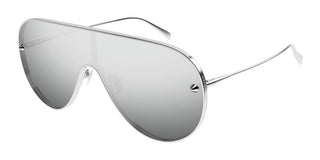 Alexander McQueen AM0481S unisex Silver Shield Sunglasses