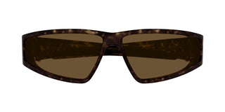 Alexander Mcqueen Am0490s Unisex Havana Geometric Sunglasses