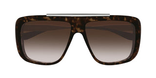 Alexander McQueen AM0492S unisex Havana Pilot Sunglasses