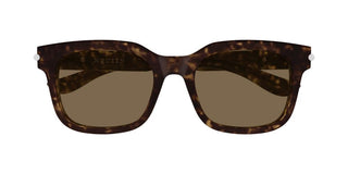 Alexander McQueen AM0496SA unisex Havana Squared Sunglasses