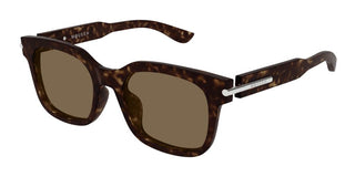 Alexander McQueen AM0496SA unisex Havana Squared Sunglasses