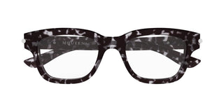 Alexander McQueen AM0497O unisex Havana Squared Eyeglasses