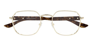 Alexander McQueen AM0499O men Gold Geometric Eyeglasses