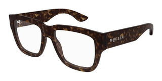 Alexander McQueen AM0510O unisex Havana Squared Eyeglasses