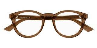 Alexander McQueen AM0514O unisex Brown Round Eyeglasses