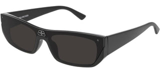 Balenciaga Bb0080s Unisex Black Shield Sunglasses