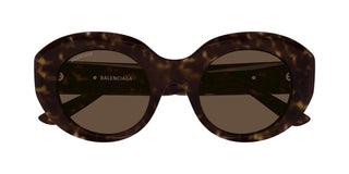 Balenciaga BB0235S women Havana Round Sunglasses