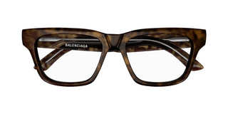 Balenciaga BB0343O unisex Havana Squared Eyeglasses