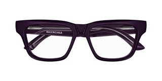 Balenciaga BB0343O unisex Violet Squared Eyeglasses