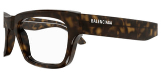 Balenciaga BB0344O unisex Havana Rectangle Eyeglasses