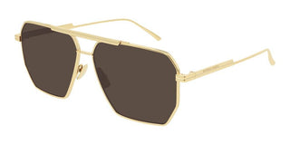 Bottega Veneta BV1012S men Gold Pilot Sunglasses